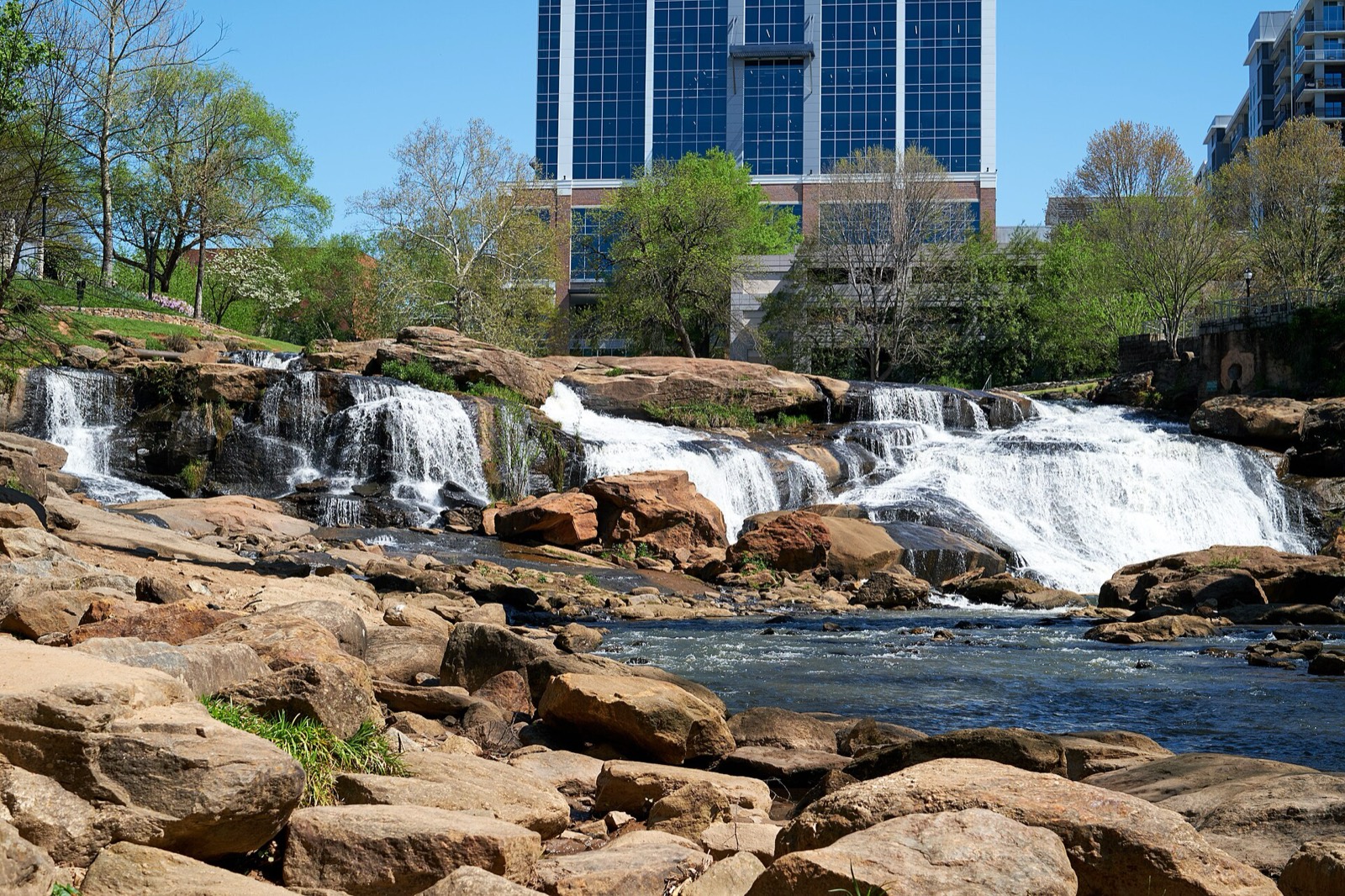 Falls Park waterfall in downtown Greenville